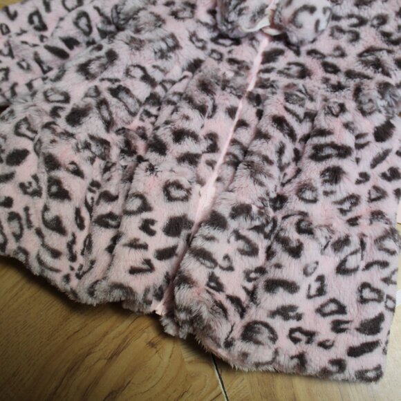 BRAND New  Widgeon  Pink Leopard  Faux Fur Hooded Jacket Size 18 months - Picture 5 of 8
